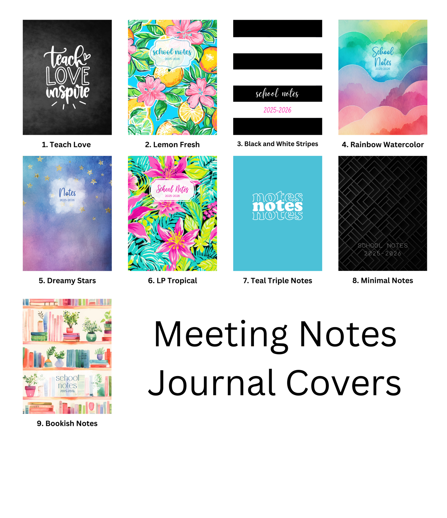 Teacher Meeting Notebook 2025 - Letter Size/Spiral