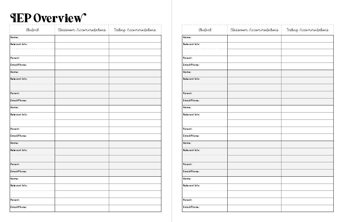 Weekly Teacher Planner (Columbia County)