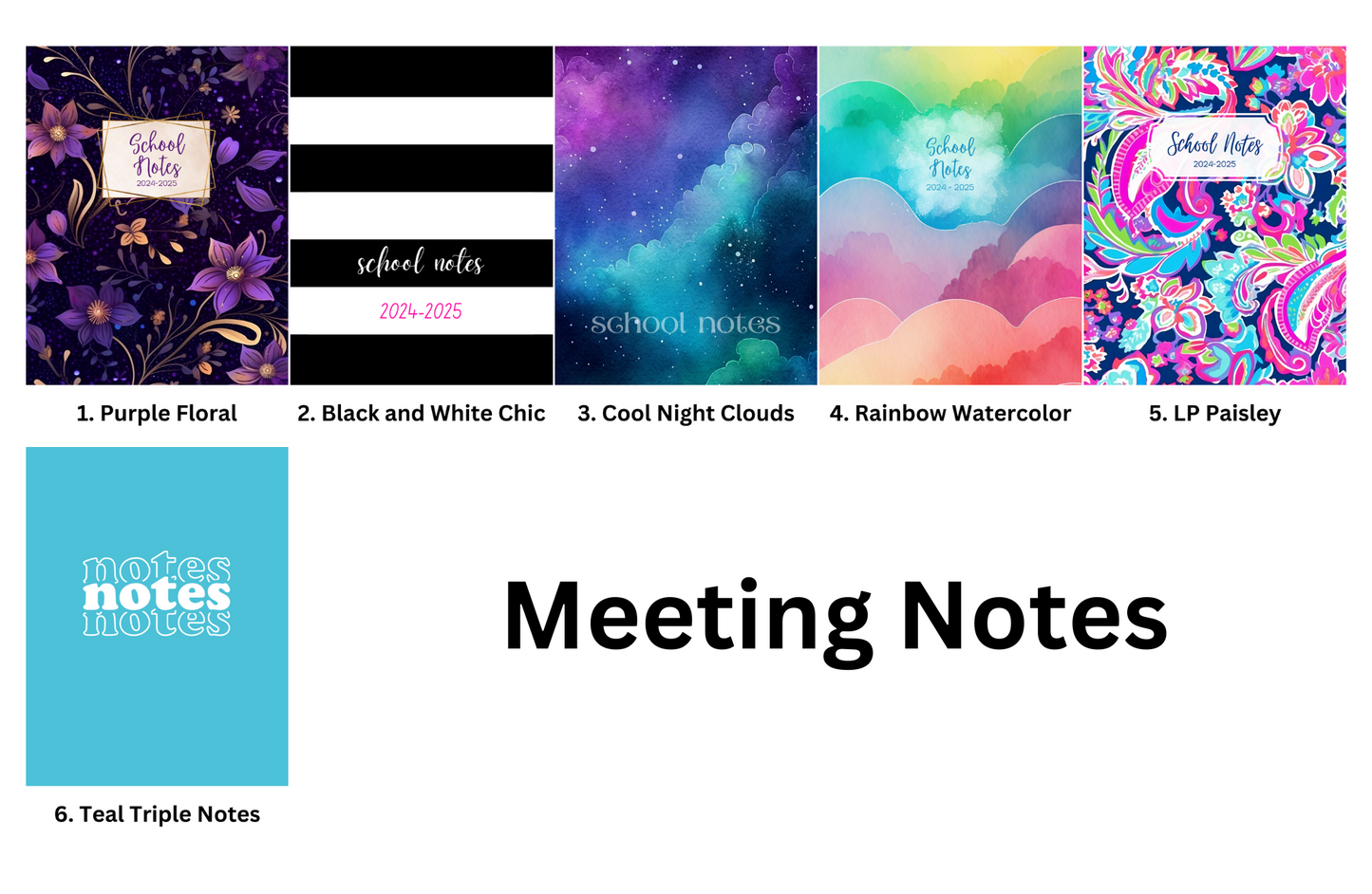 Teacher Meeting Notes Journal - Letter Size/Spiral