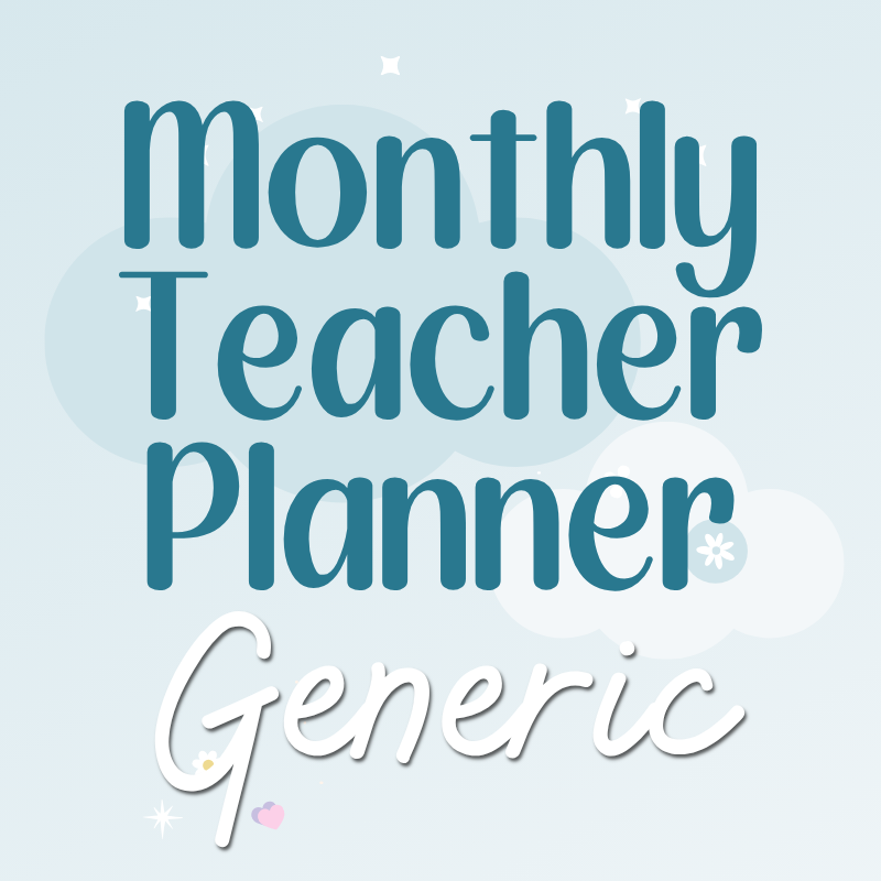 Monthly Teacher Planner 2026 (Generic Calendar)