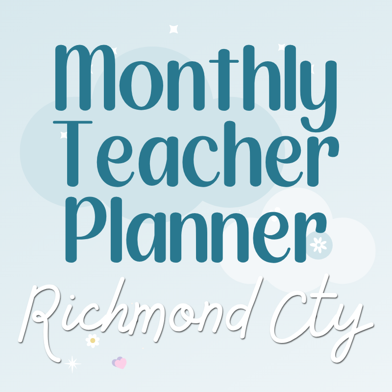 Monthly Teacher Planner 2026 (Richmond Cty Calendar)
