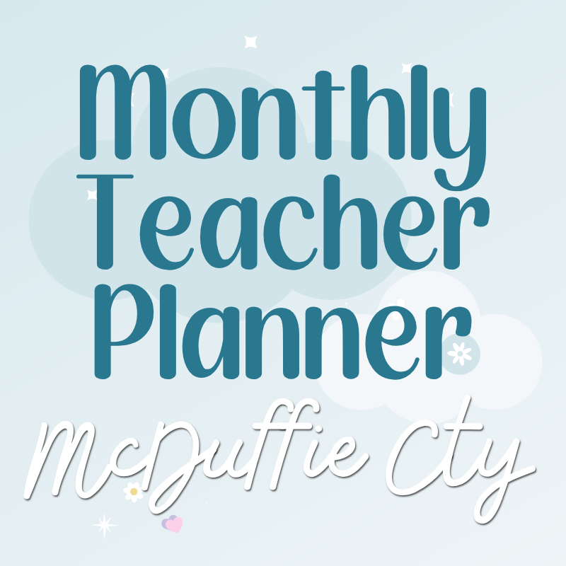 Monthly Teacher Planner 2026 (McDuffie Cty Calendar)