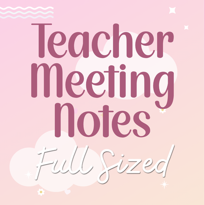 Teacher Meeting Notes Journal - Letter Size 2026