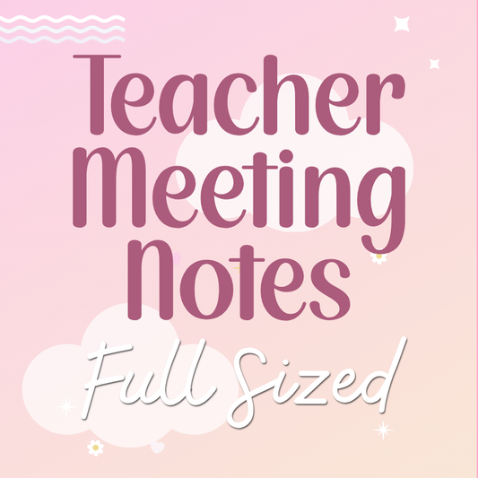 Teacher Meeting Notes Journal - Letter Size 2026
