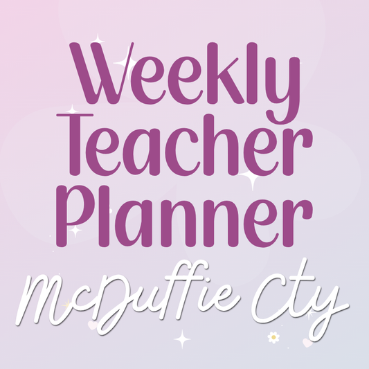 Weekly Teacher Planner 2026 (McDuffie Cty GA Calendar)