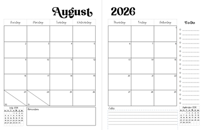 Weekly Teacher Planner 2026 (Generic Calendar)