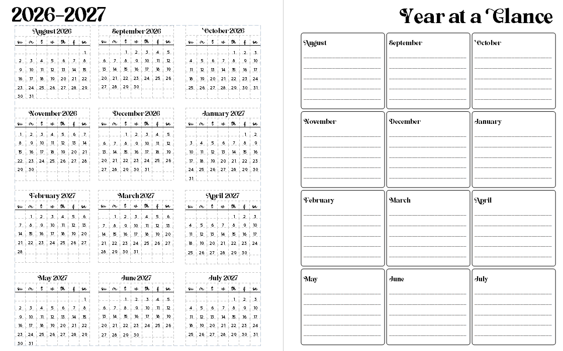 Weekly Teacher Planner 2026 (Columbia Cty GA Calendar)
